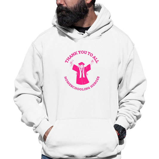 Homeschooling Heroes Unisex Hoodie | White