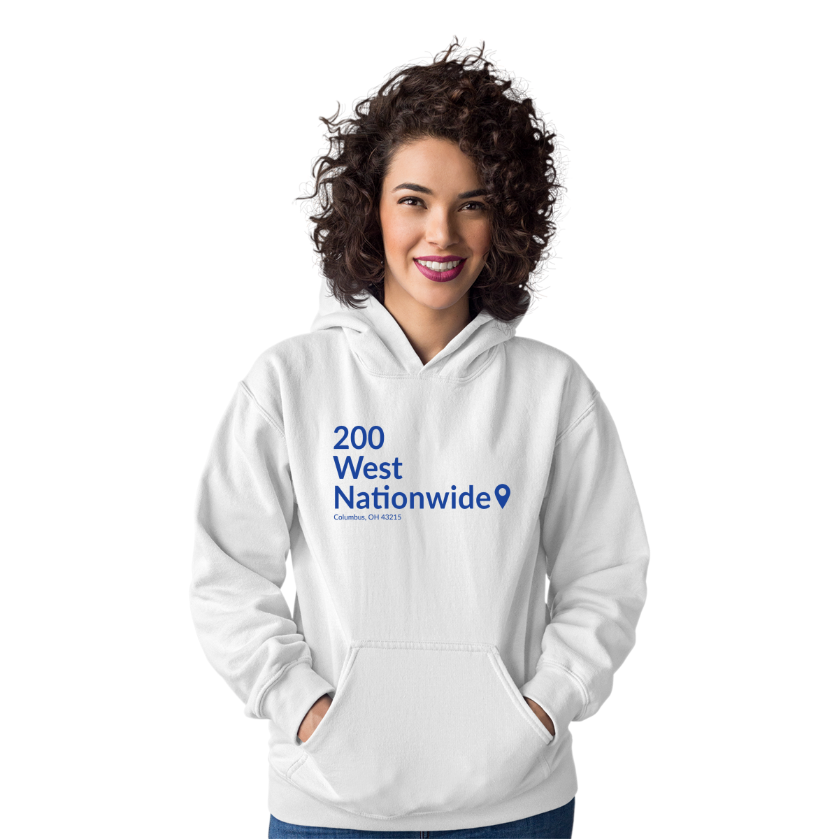 Columbus Hockey Stadium Unisex Hoodie | White