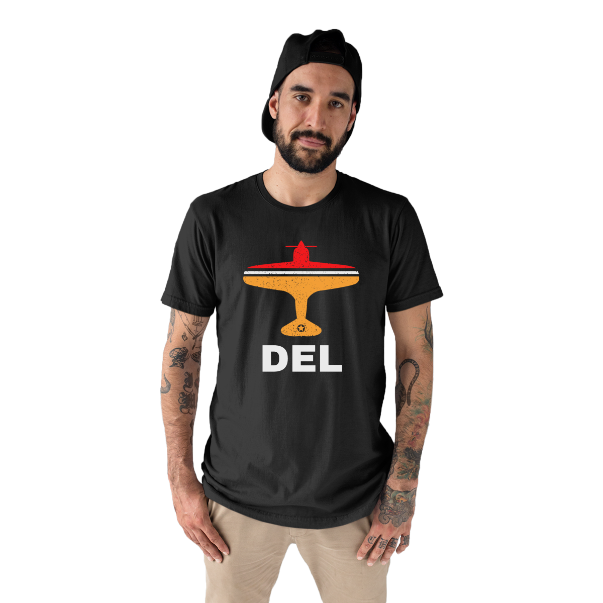 Fly Delhi DEL Airport Men's T-shirt | Black
