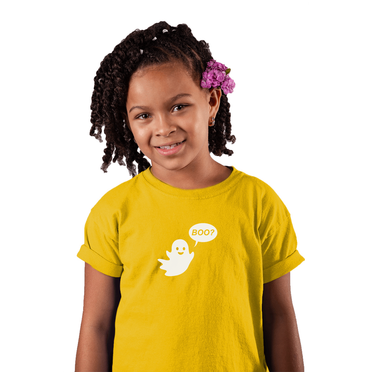 Cute Ghost Halloween Kids T-shirt | Yellow