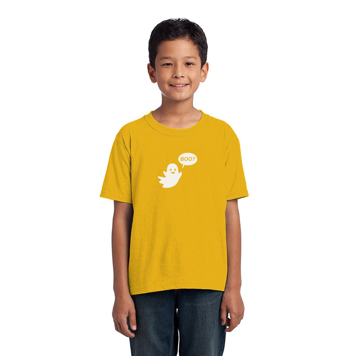 Cute Ghost Halloween Kids T-shirt | Yellow