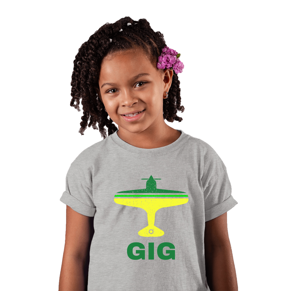 Fly Rio de Janerio GIG Airport Kids T-shirt | Gray