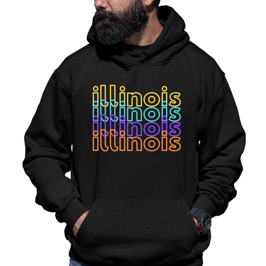 Illinois Unisex Hoodie | Black