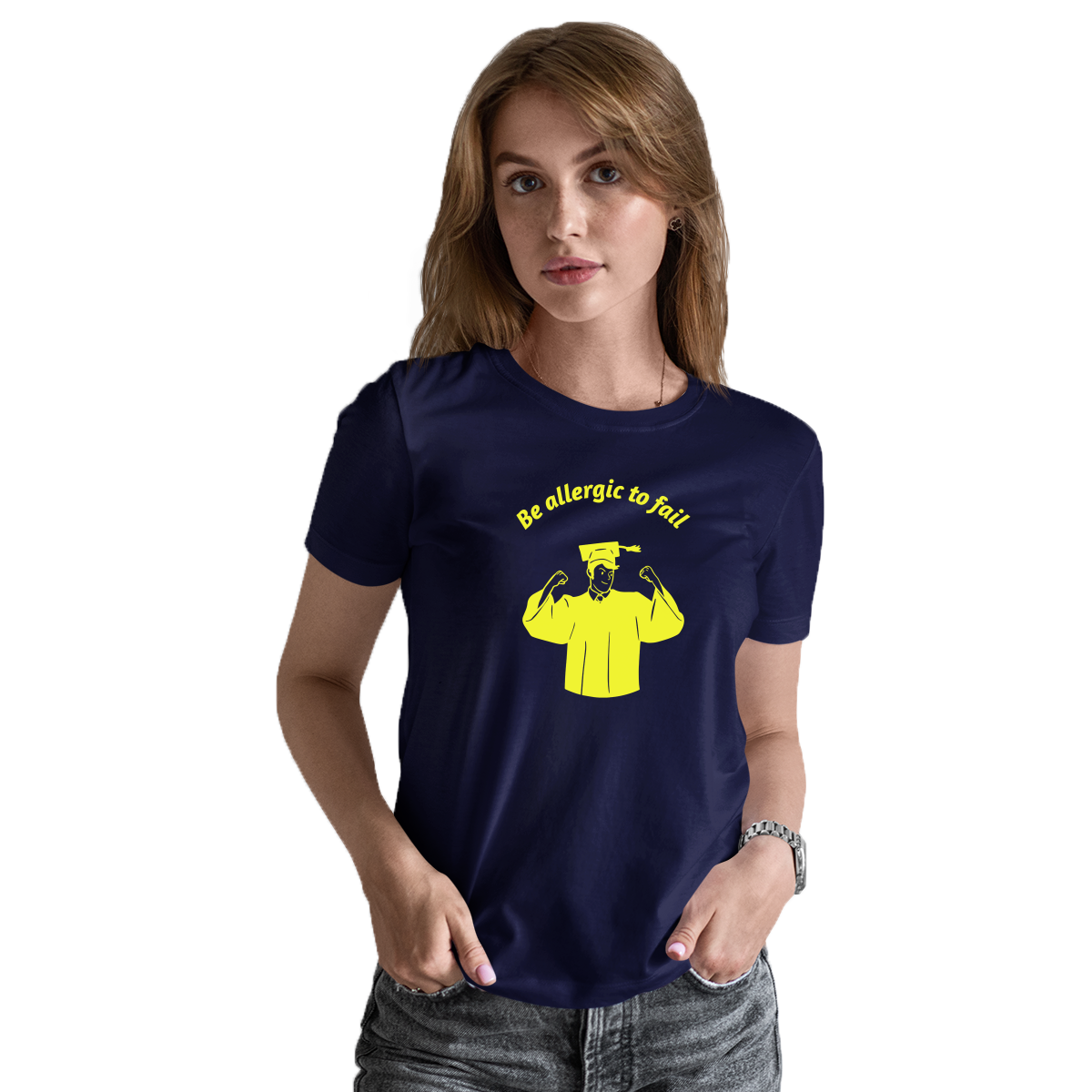 Be Allergic To Fail, Addicted To Success Women's T-shirt | Navy