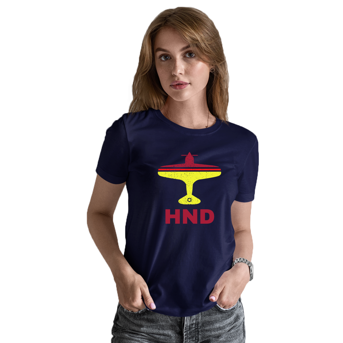 Fly Tokyo HND Airport Women's T-shirt | Navy