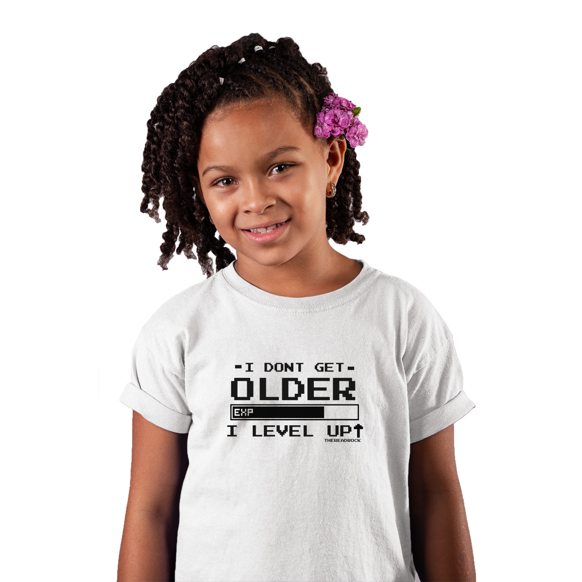 I Don't Get Older I Level Up Kids T-shirt | White