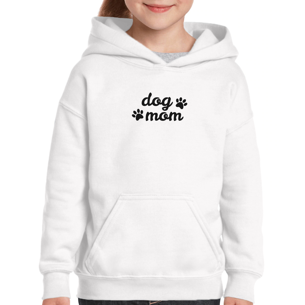 Dog Mom Kids Hoodie | White