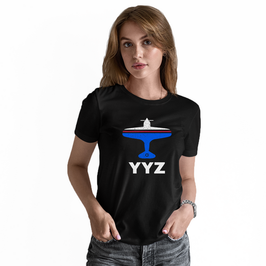 Fly Toronto YYZ Airport Women's T-shirt | Black