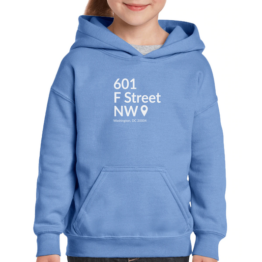 Washington D.C. Basketball Stadium Kids Hoodie | Blue