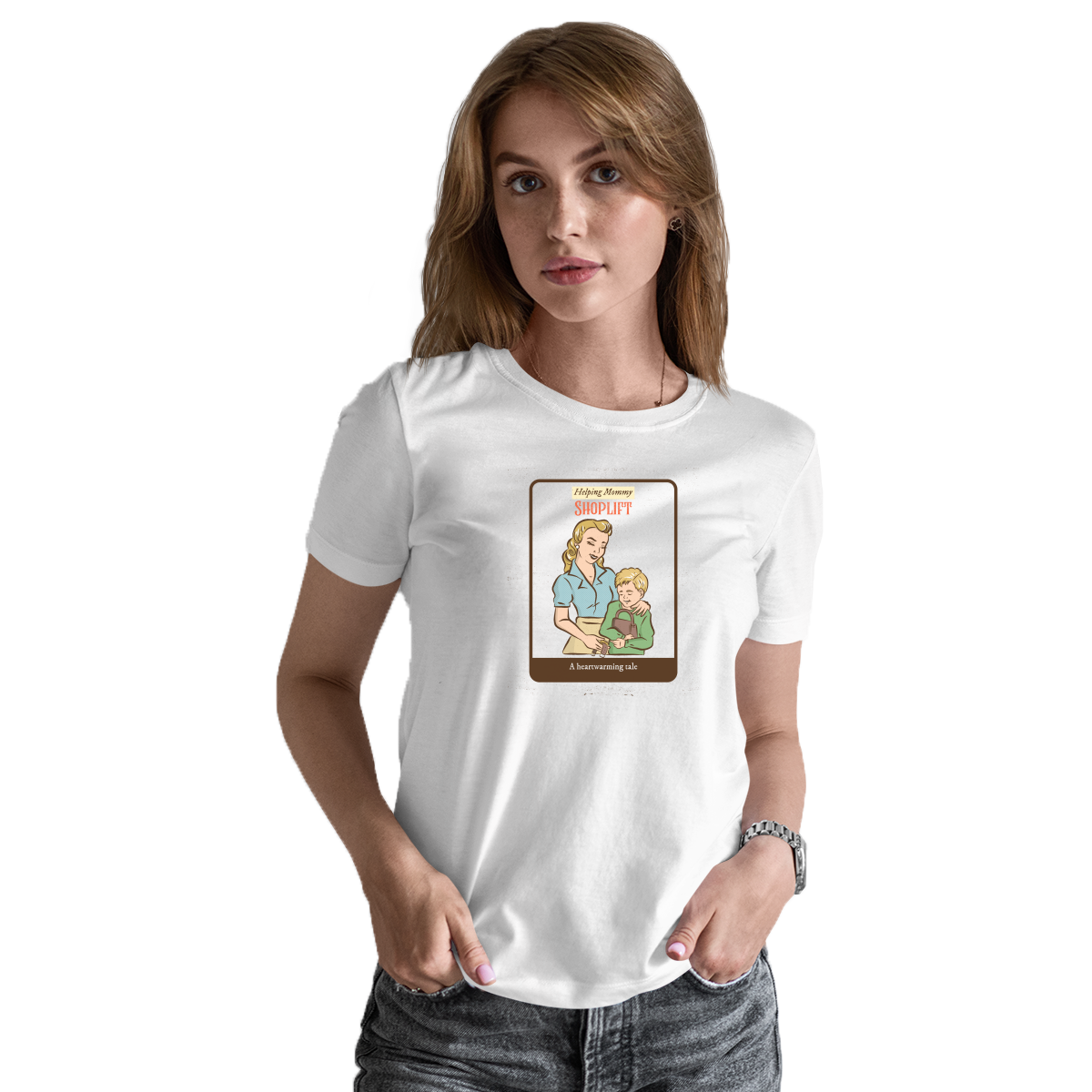 Helping Mommy Shoplift Women's T-shirt | White