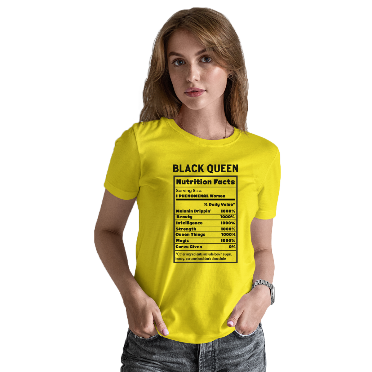 Black Queen Women's T-shirt | Yellow