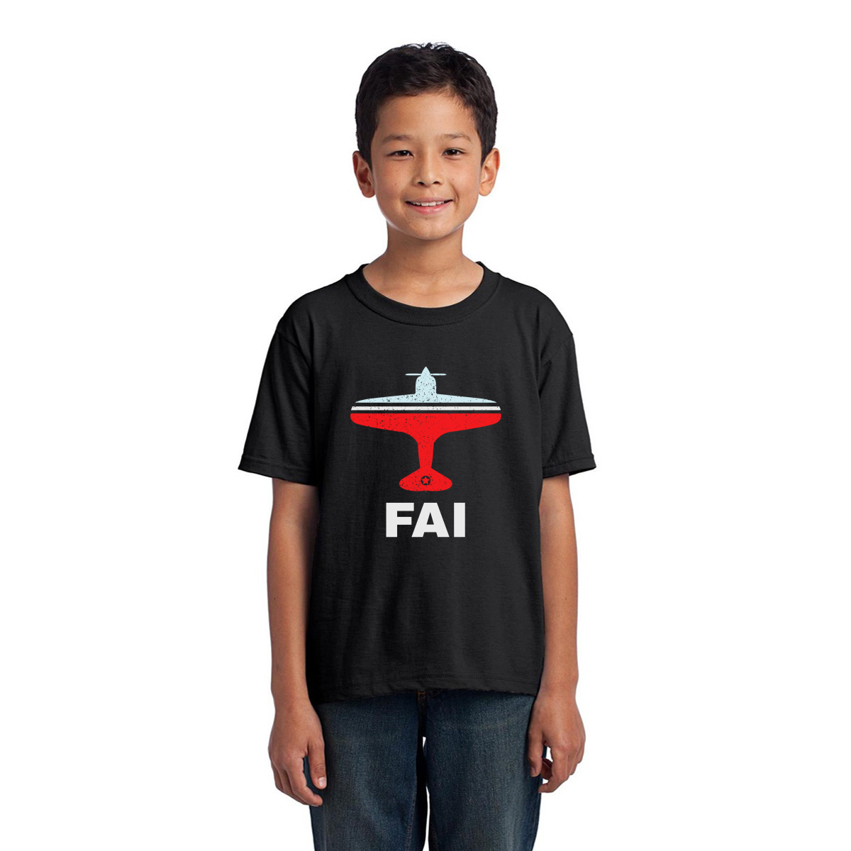 Fly Fairbanks FAI Airport Kids T-shirt | Black