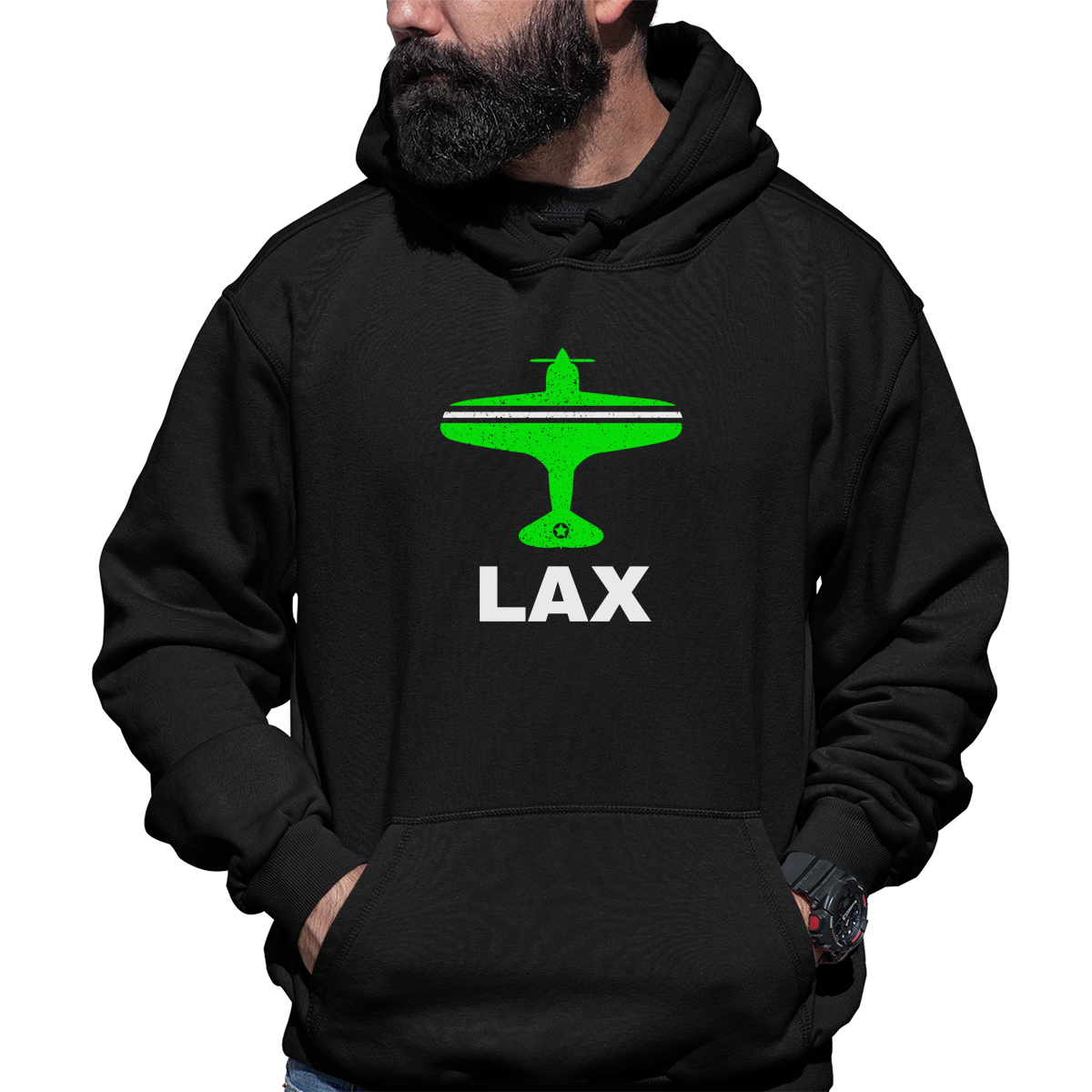Fly Los Angeles LAX Airport Unisex Hoodie | Black