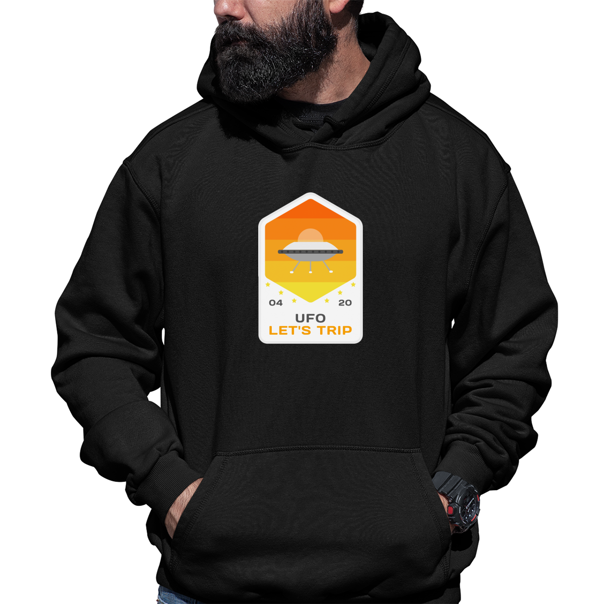 UFO Unisex Hoodie | Black