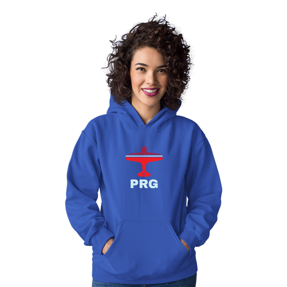 Fly Prague PRG Airport Unisex Hoodie | Blue