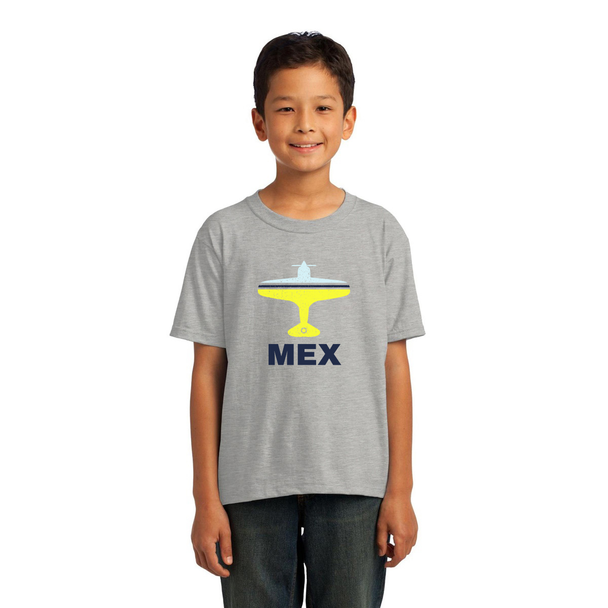 Fly Mexico City MEX Airport Kids T-shirt | Gray