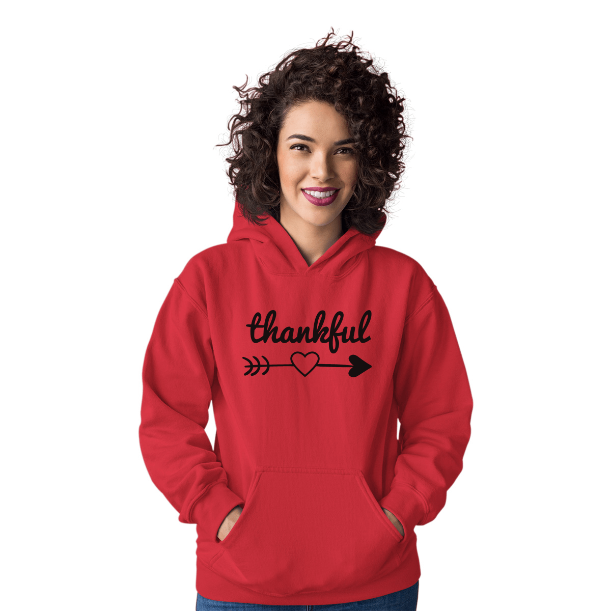 Thankful Heart Unisex Hoodie | Red