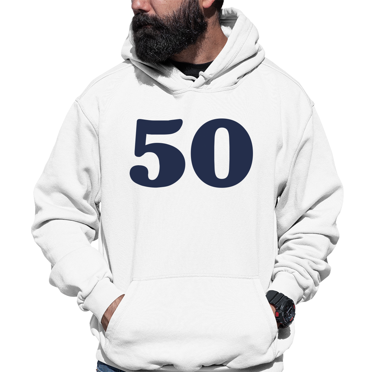 BIG 50 Unisex Hoodie | White
