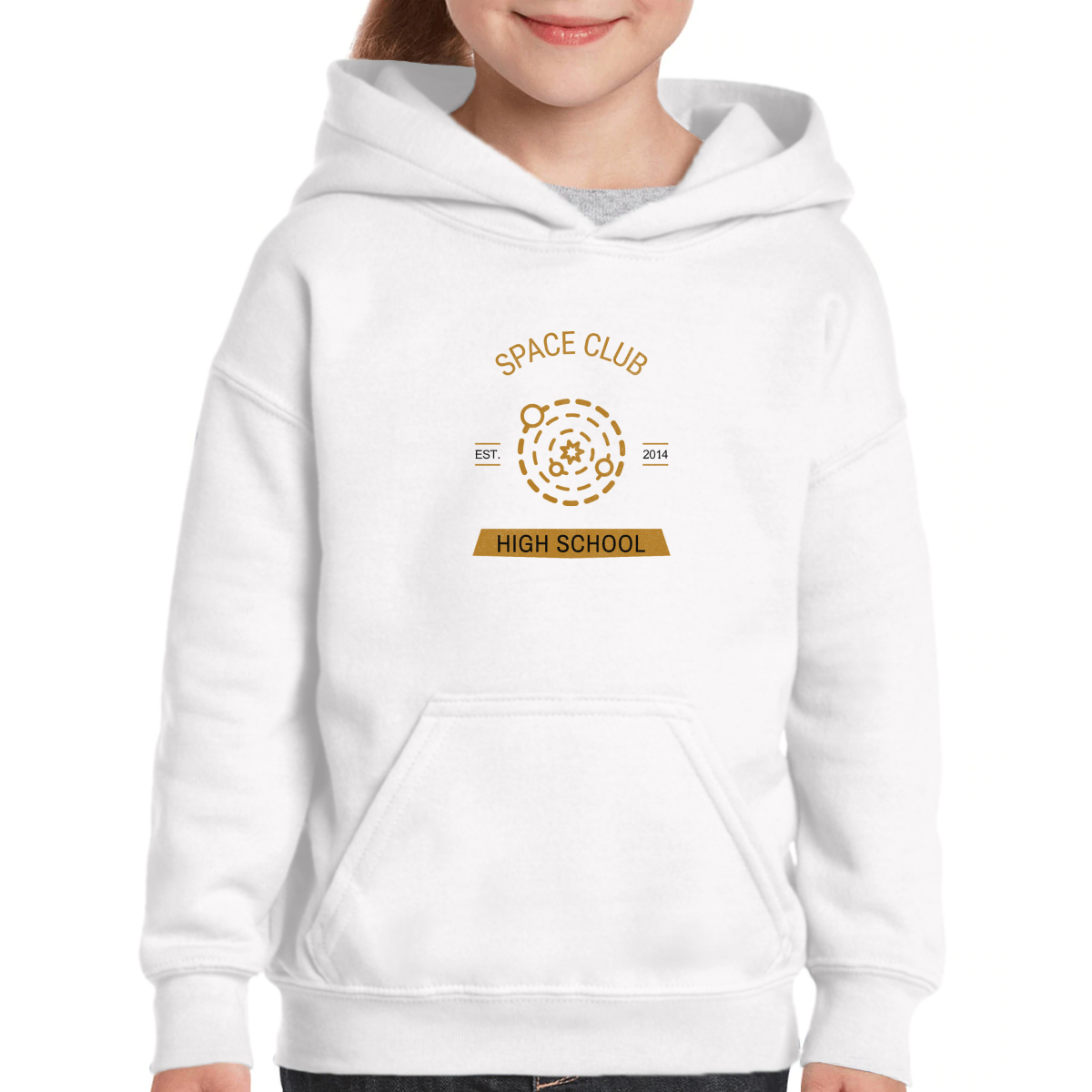 Space Club High School Kids Hoodie | White