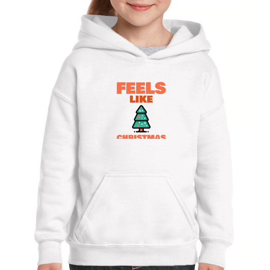 Feels Like Christmas Kids Hoodie | White