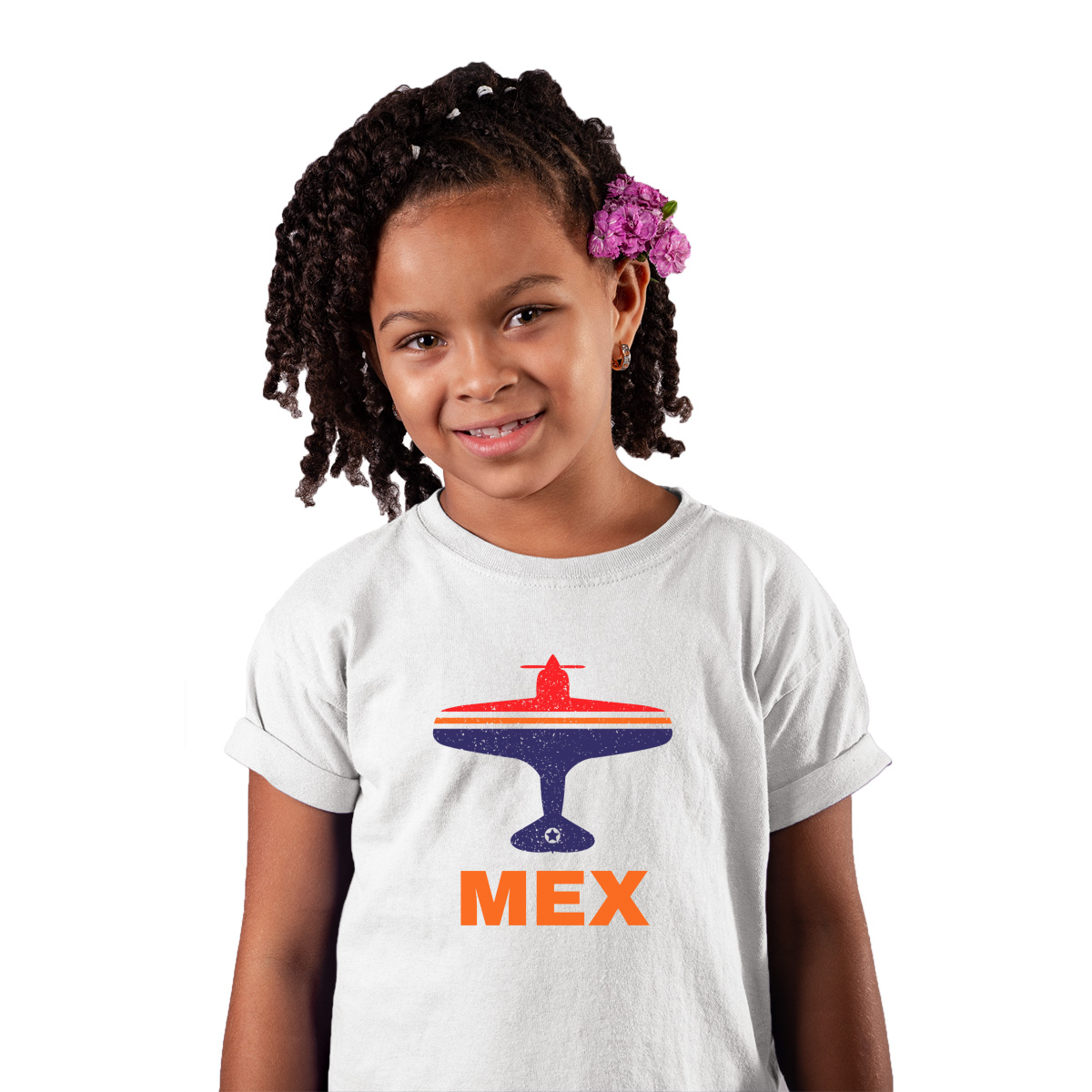Fly Mexico City MEX Airport Kids T-shirt | White