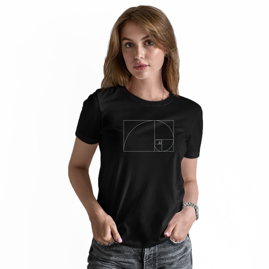 Golden Ratio Fibonacci Spiral  Women's T-shirt | Black