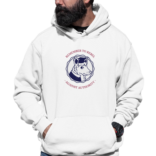 Remember to Rebel Unisex Hoodie | White