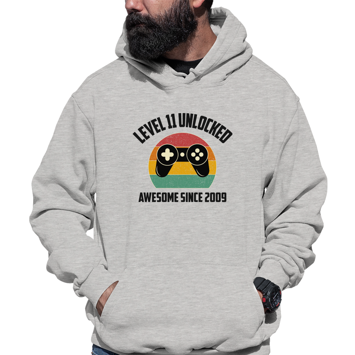 LEVEL 11 UNLOCKED Unisex Hoodie | Gray