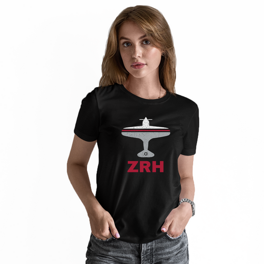 Fly Zurich ZRH Airport Women's T-shirt | Black