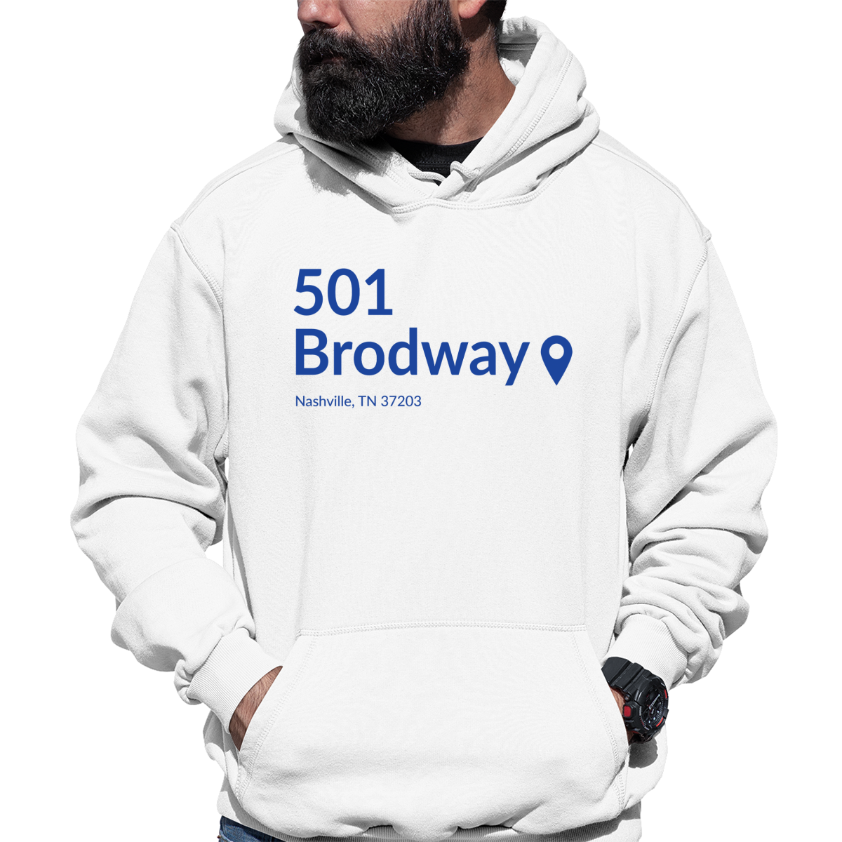 Nashville Hockey Stadium Unisex Hoodie | White