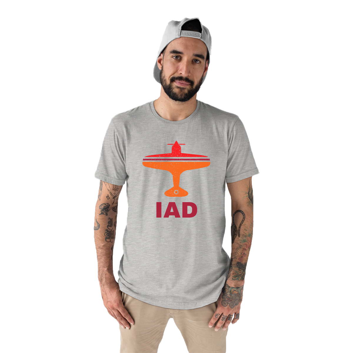 Fly Washington D.C. IAD Airport Men's T-shirt | Gray