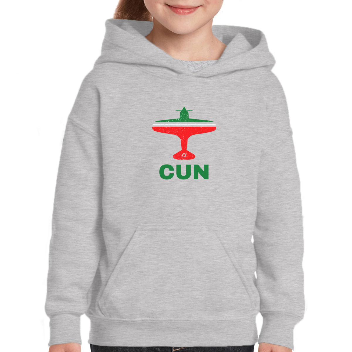 Fly Cancun CUN Airport Kids Hoodie | Gray