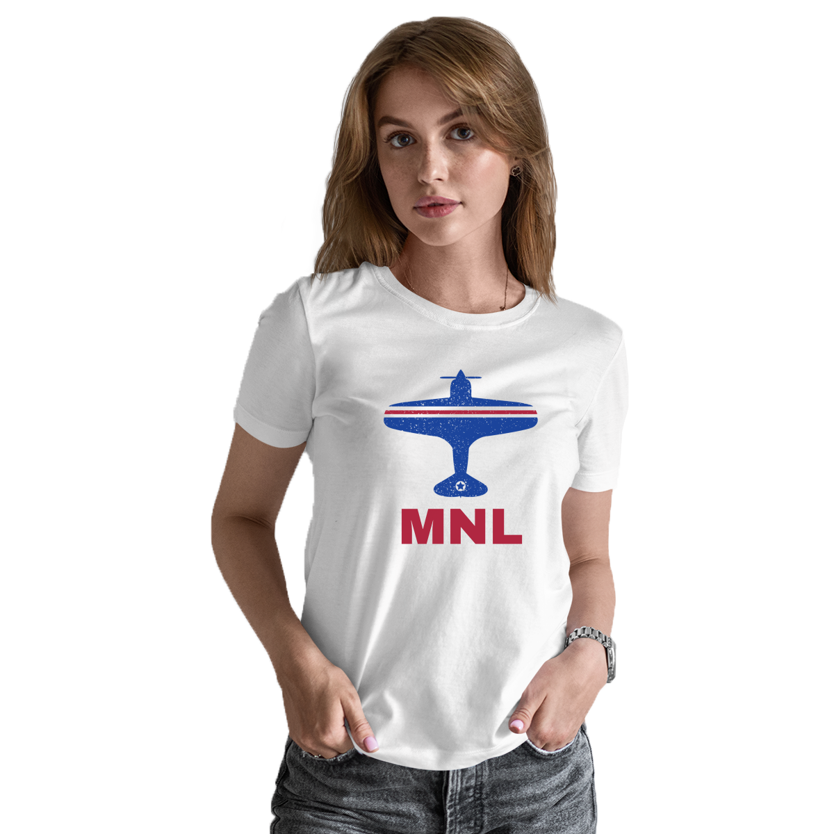 Fly Manila MNL Airport Women's T-shirt | White