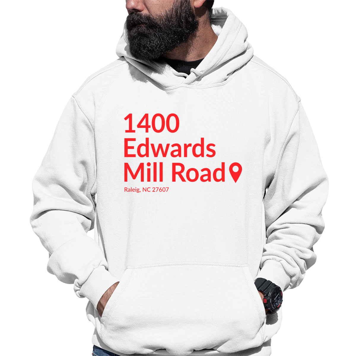 Carolina Hockey Stadium Unisex Hoodie | White