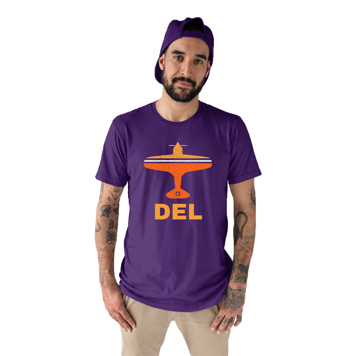 Fly Delhi DEL Airport Men's T-shirt | Purple