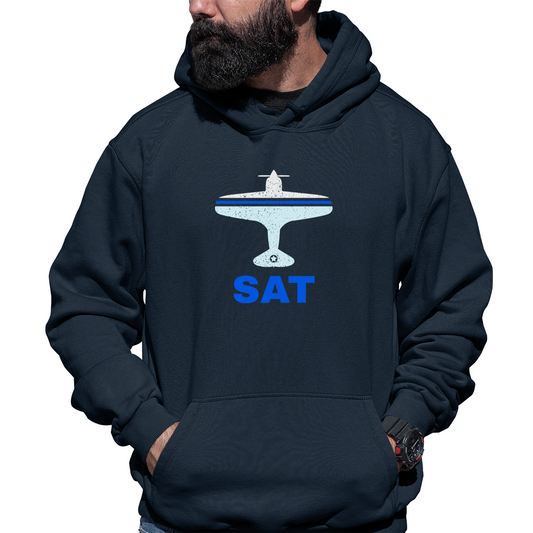 Fly San Antonio SAT Airport Unisex Hoodie | Navy