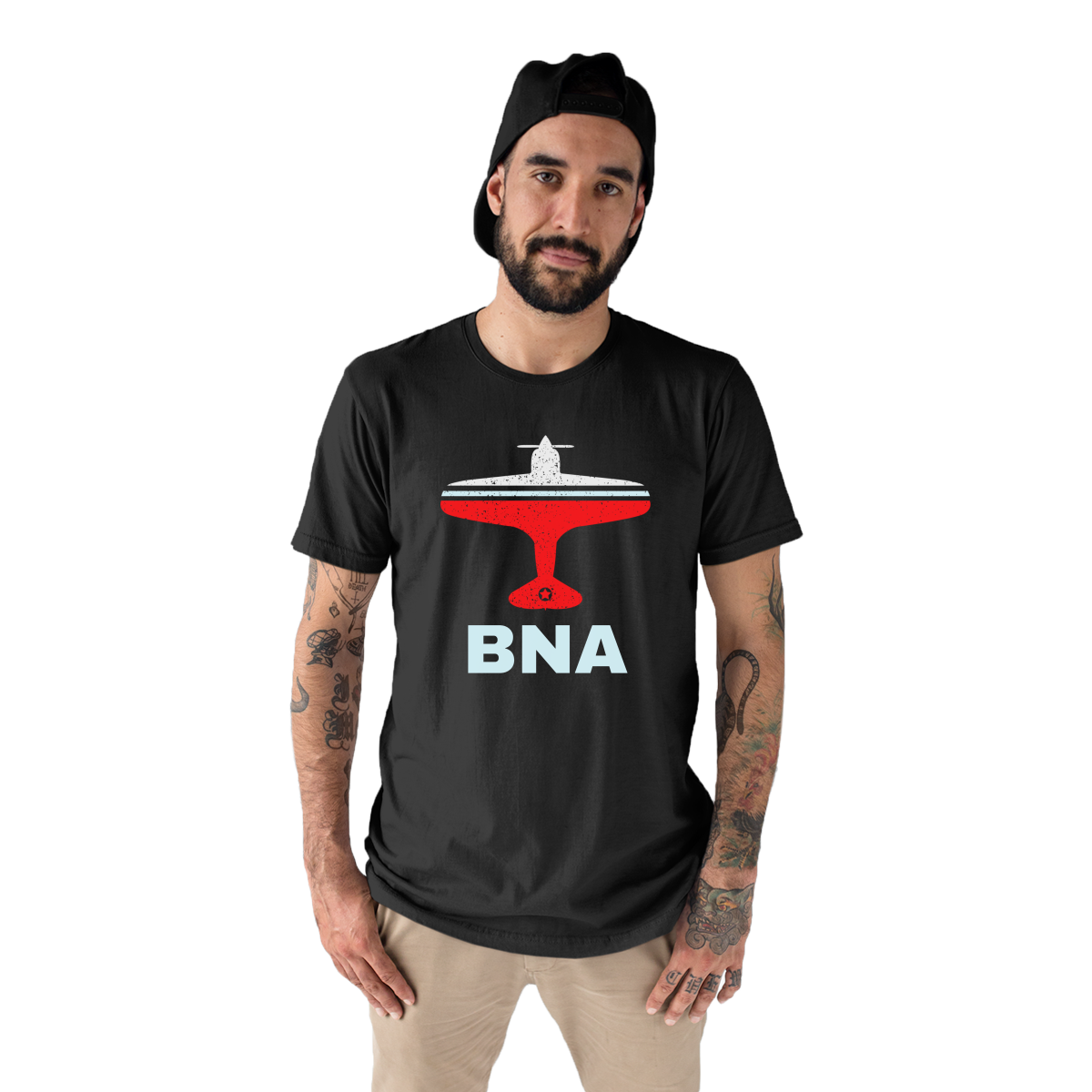 Fly Nashville BNA Airport Men's T-shirt | Black