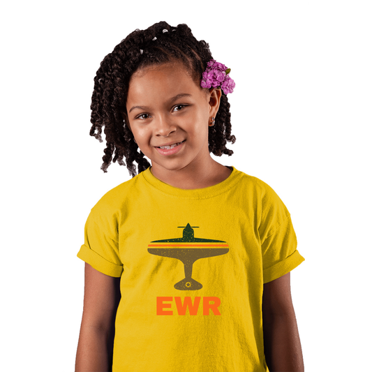Fly Newark EWR Airport Kids T-shirt | Yellow