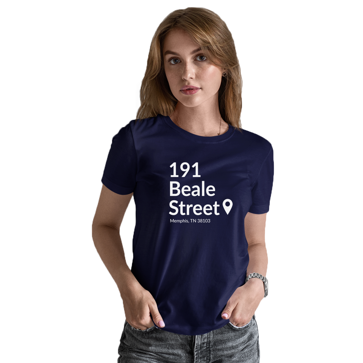 Memphis Basketball Stadium Women's T-shirt | Navy