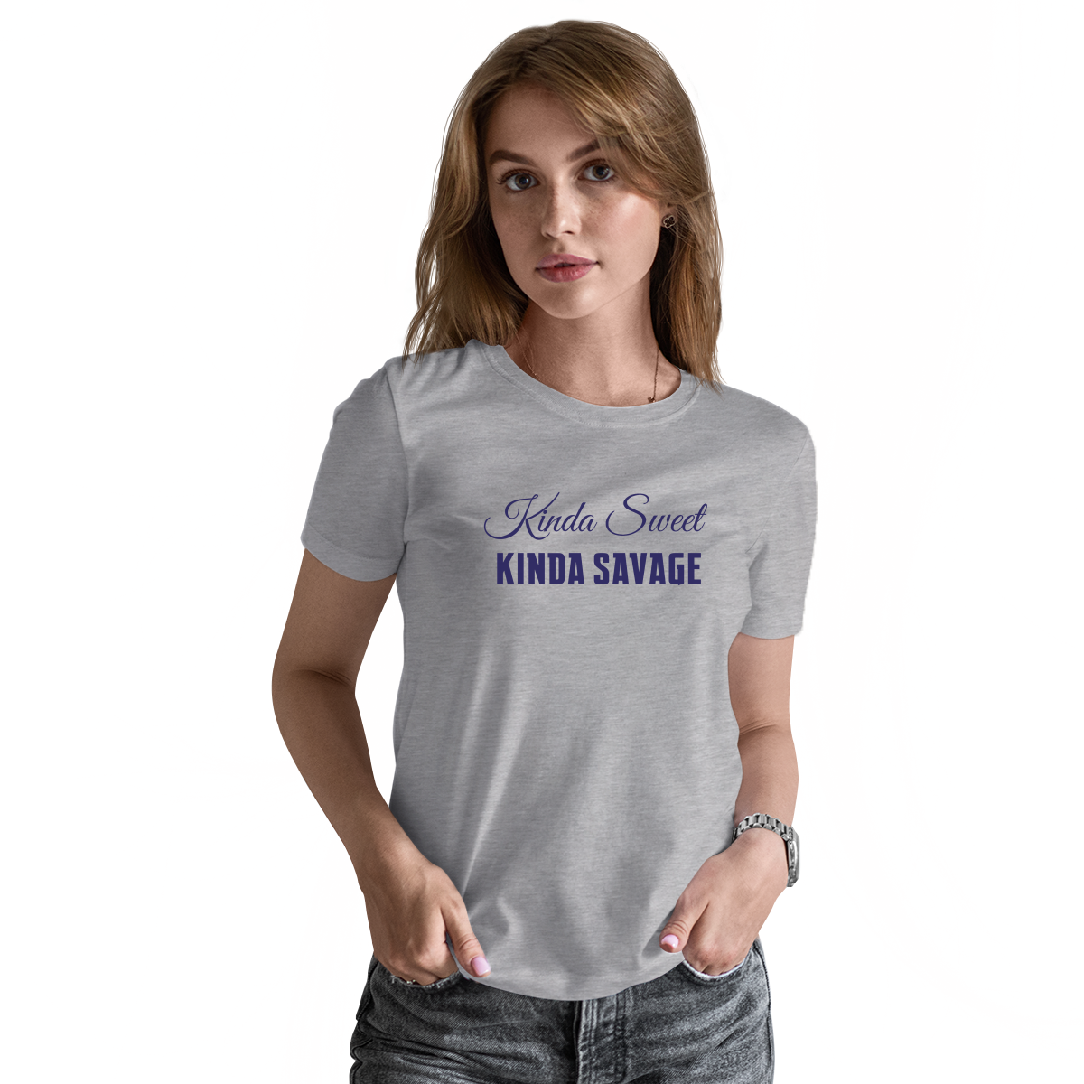 Kinda Sweet Kinda Savage Women's T-shirt | Gray
