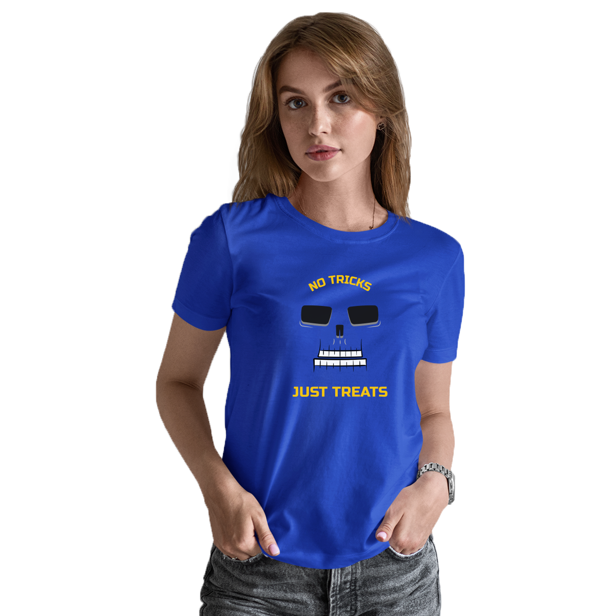 No Tricks Just Treats Women's T-shirt | Blue