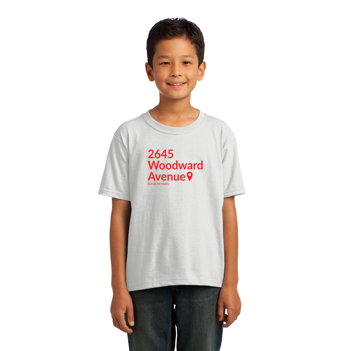 Detroit Hockey Stadium Kids T-shirt | White
