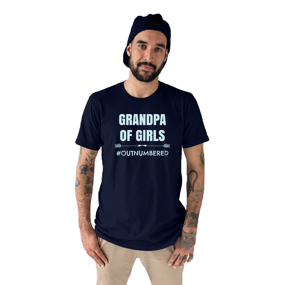 Grandpa of Girls Men's T-shirt | Navy