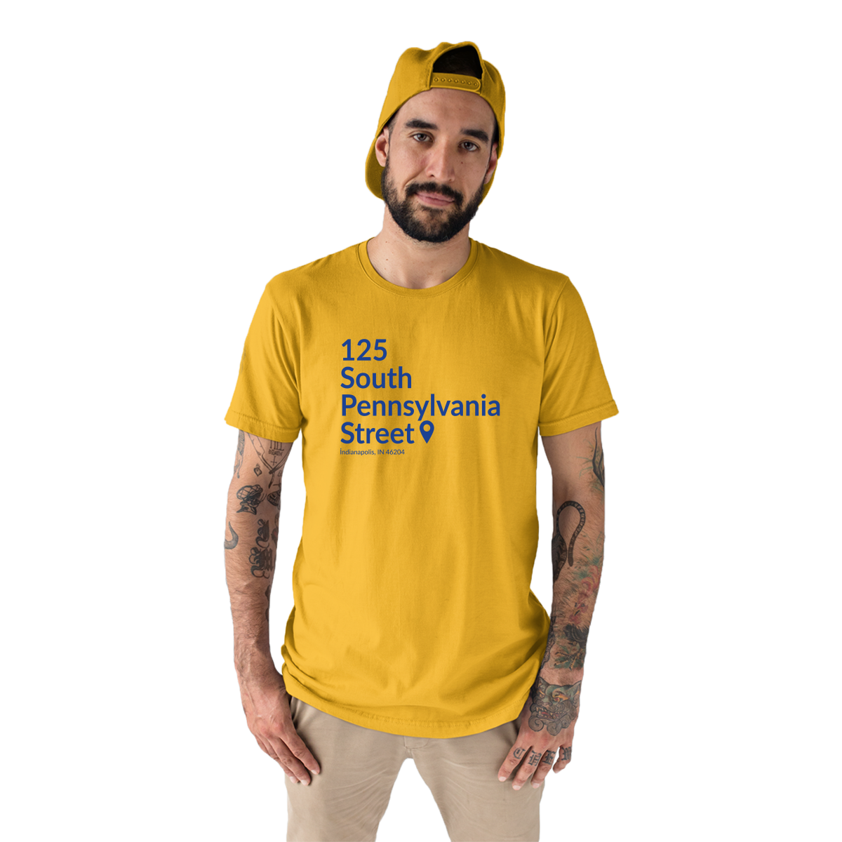 Indiana Basketball Stadium Men's T-shirt | Yellow