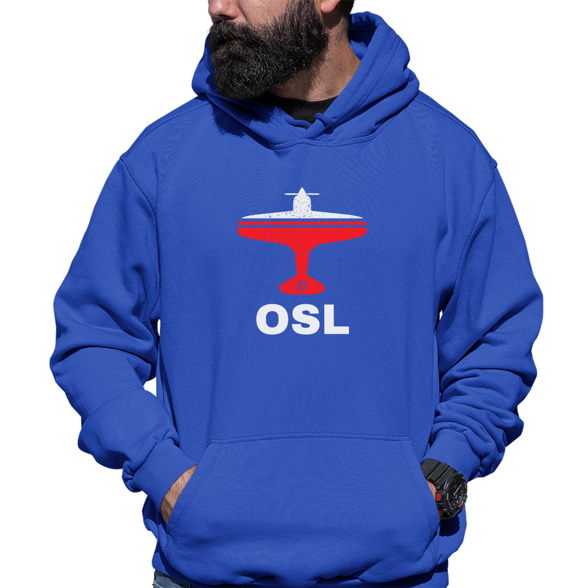 Fly Oslo OSL Airport Unisex Hoodie | Blue