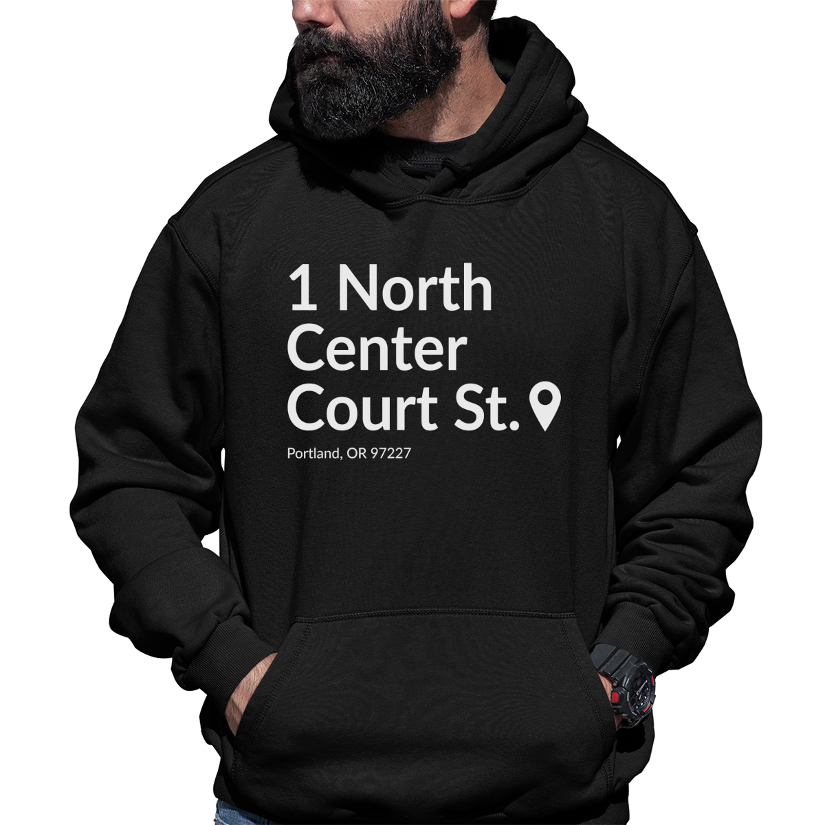 Portland Basketball Stadium Unisex Hoodie | Black