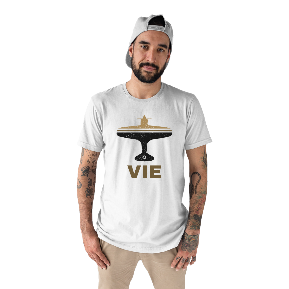Fly Vienna VIE Airport Men's T-shirt | White