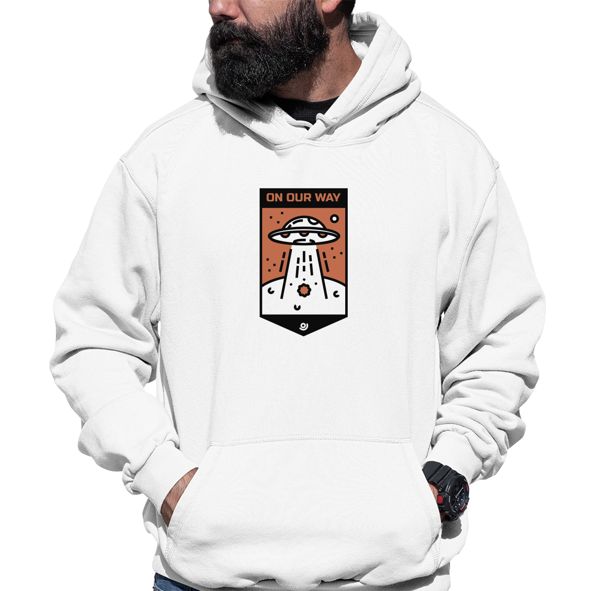 On Our Way Unisex Hoodie | White