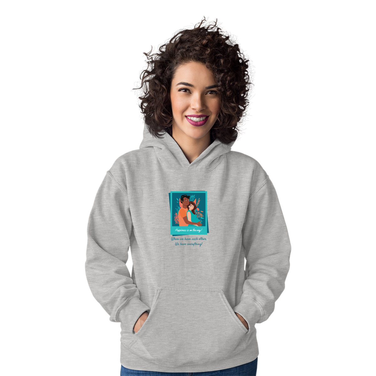 Happiness is on the way Unisex Hoodie | Gray