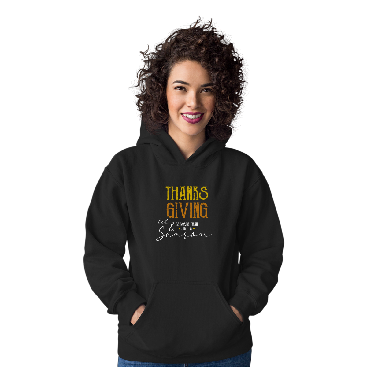 Thanks and Giving Unisex Hoodie | Black